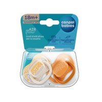 CANPOL BABIES Smoczek uspokajający silikonowy symetryczny 6-18 m MOUNTAINS, 2 szt. ŻÓŁTY 34/931