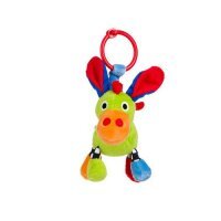 CANPOL BABIES Pluszowa grzechotka zwariowane zwierzątka zielony osiołek 2/284