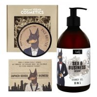 LaQ Zestaw prezentowy Doberman: Żel pod prysznic, 500ml + Masło do twarzy, 50ml + Mydło w kostce, 85g