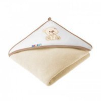 AKUKU Okrycie kąpielowe 100% bawełna 100x100 cm MIŚ Ecru, 1 szt.