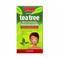 BEAUTY FORMULAS Tea Tree Głęboko oczyszczające paski na nos, 6szt.