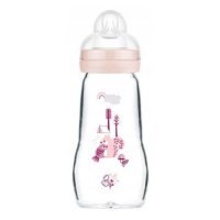 MAM Szklana butelka dla niemowląt Feel Good Forest 2m+ 260ml girl