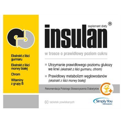 INSULAN 60 tabletek na prawidłowy poziom cukru