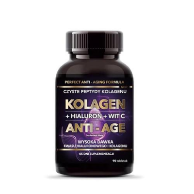 INTENSON Kolagen + hialuron + wit C ANTI-AGE 90 tabletek (45g)