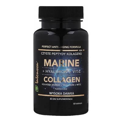 INTENSON Kolagen morski + witamina C + kwas hialuronowy, 60 tabl.