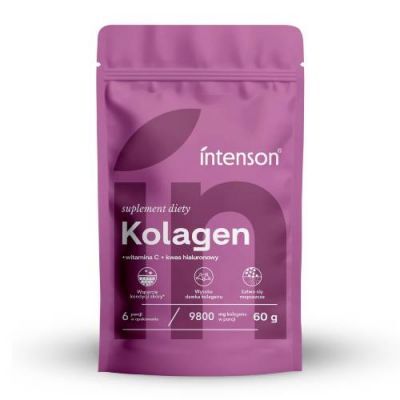 Intenson Kolagen proszek + witamina C + kwas hialuronowy, 60 g