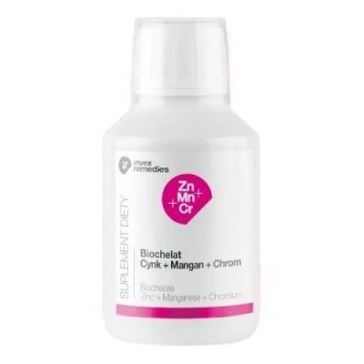 INVEX REMEDIES BIOCHELAT Cynk + Mangan + Chrom, 150 ml  KRÓTKA DATA 10.12.2026