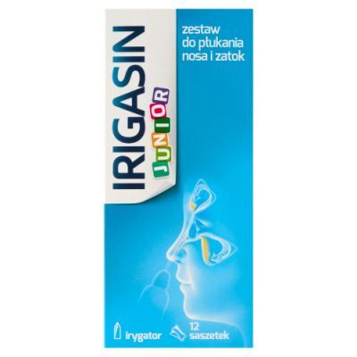 IRIGASIN JUNIOR Zestaw podstawowy 12 saszetek + irygator