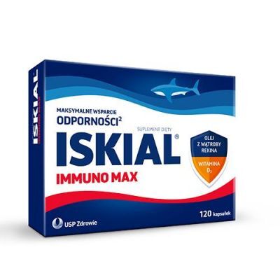 Iskial Immuno Max z olejem z wątroby rekina i witaminą D, 120 kaps.
