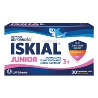 Iskial Junior kapsułki do żucia z olejem z wątroby rekina, witaminą D i DHA, 30 kaps.