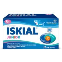 Iskial Junior kapsułki do żucia z olejem z wątroby rekina, witaminą D i DHA, 60 kaps.