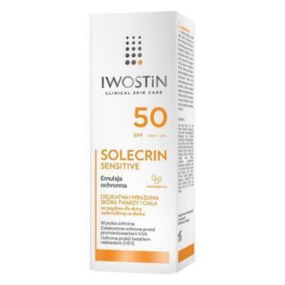 IWOSTIN Solecrin Sensitive SPF50 Emulsja ochronna do twarzy i ciała, 100ml KRÓTKA DATA 31.01.2026