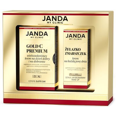 JANDA Zestaw My Clinic Żelazko zmarszczek Krem na każdą porę dnia, 30ml + Gold C Premium Wielozadaniowy krem na dzień dobry i na dobranoc, 50ml