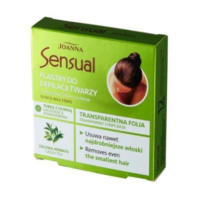 JOANNA Sensual Plastry do depilacji twarzy, 12sztuk i Tubka z oliwką łagodzącą podrażnienia, 10ml