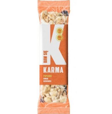 KARMA Baton BAW SIĘ Popcorn, banan, nerkowiec 35 g DATA WAŻNOŚCI 16.08.2024