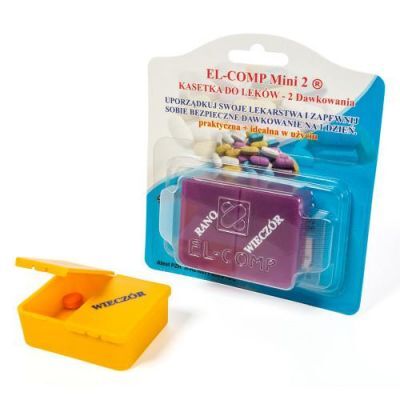 Kasetka do leków jednodniowa 2 dawki, 1szt.