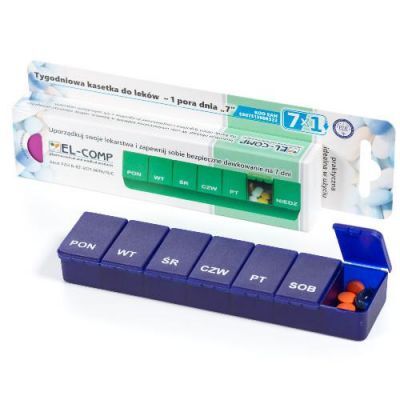 Kasetka do leków tygodniowa 1 dawka 7/1, 1szt.