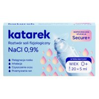 Katarek Ampułki Secure+ roztwór soli fizjologicznej, 20 x 5 ml