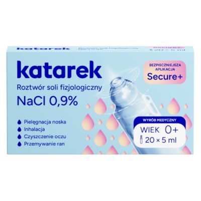 Katarek Ampułki Secure+ roztwór soli fizjologicznej, 20 x 5 ml