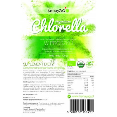 KENAY Chlorella organiczna w proszku 100 g