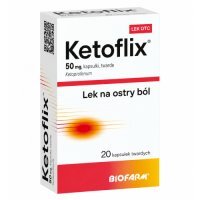 Ketoflix 50 mg Lek na ostry ból, 20 kapsułek twardych