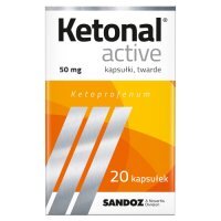 KETONAL ACTIVE 50 mg 20 kapsułek, na ból