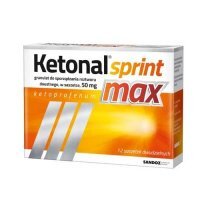 KETONAL SPRINT MAX 50 mg granulat do przygotowania roztworu doustnego 12 saszetek