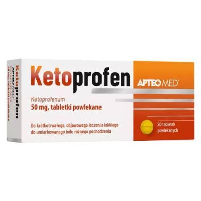 Ketoprofen Apteo Med 50 mg, 20 tabletek powlekanych