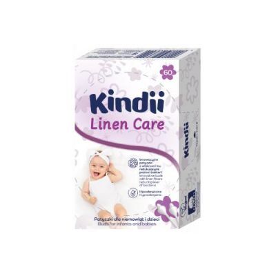 KINDII Linen care Patyczki higieniczne dla niemowląt i dzieci, 60 szt.