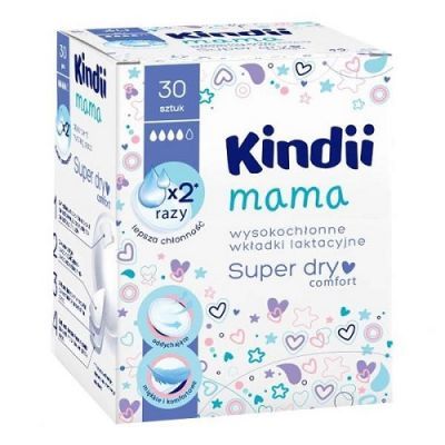 KINDII MAMA Wkładki laktacyjne Super Dry 30 sztuk