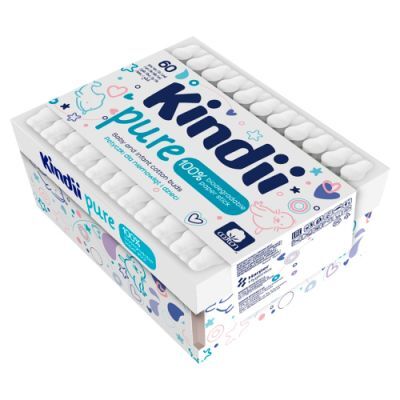 KINDII Patyczki bawełniane Pure w pudełku 60 sztuk