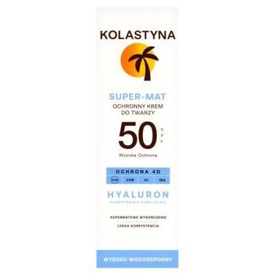 KOLASTYNA Hyaluron Super-Mat Ochronny krem do twarzy SPF50, 50 ml