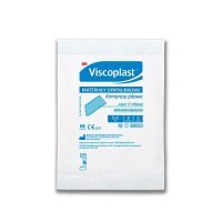 KOMPRESY GAZOWE JAŁOWE  5 cm x 5 cm  3 sztuki VISCOPLAST, na rany