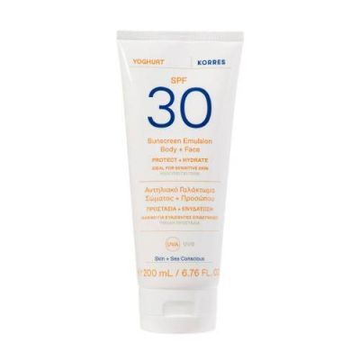 Korres Yoghurt Emulsja ochronna do ciała i twarzy SPF30, 200 ml