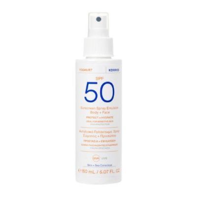 KORRES YOGHURT Emulsja ochronna do ciała i twarzy w sprayu SPF50, 150ml KRÓTKA DATA 31.05.2026