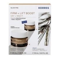 Korres Zestaw Black Pine Firm + Lift Boost (Krem na dzień, 40 ml + Krem na noc, 15 ml)