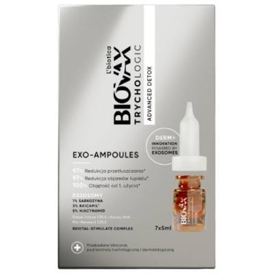 L'biotica Biovax Trychologic Exo-Ampoules Advanced Detox Kuracja detoksykująca do skóry głowy, 7 szt. x 5 ml