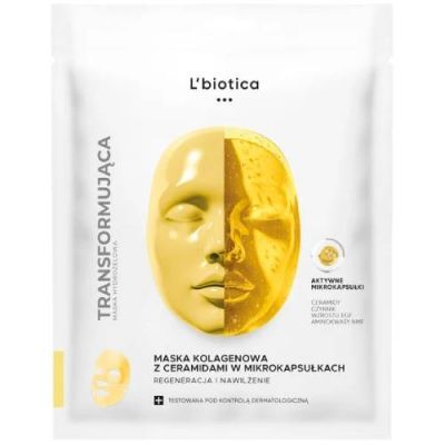 L'biotica Maska kolagenowa do twarzy z ceramidami w mikrokapsułkach, 1 szt.