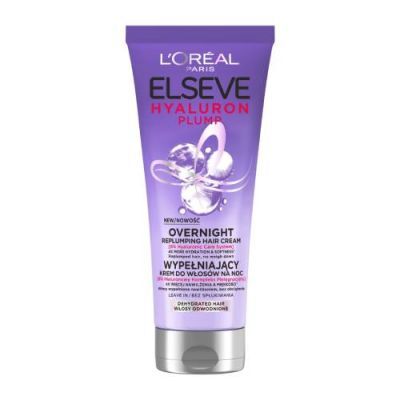 L'OREAL ELSEVE Hyaluron Plump Krem na noc do włosów odwodnionych, 200 ml
