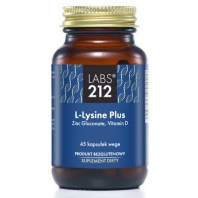 LABS212 L-Lysine Plus Lizyna + Cynk + Witamina D, 45 kaps.