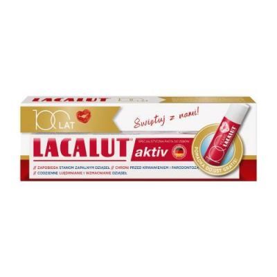 Lacalut Aktiv Pasta do zębów, 75 ml + Pomadka do ust, 4,8 g
