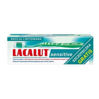 Lacalut Sensitive Pasta do zębów 75 ml + Szczoteczka miękka zielona