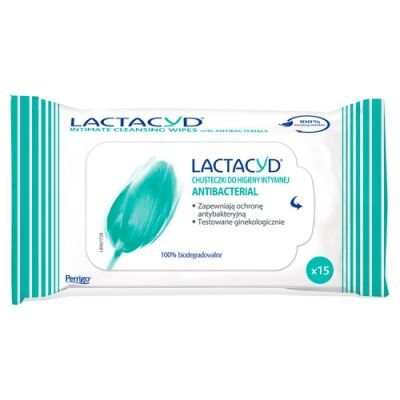 LACTACYD Antibacterial chusteczki do higieny intymnej, 15 szt.