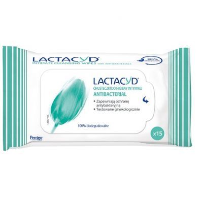 LACTACYD ANTIBACTERIAL chusteczki do higieny intymnej 15 sztuk
