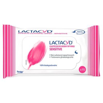 Lactacyd Sensitive Chusteczki do higieny intymnej, 15 szt.