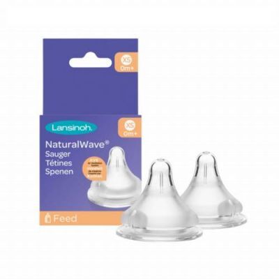 LANSINOH Smoczek Natural Wave o bardzo wolnym przepływie XS 0 m+, 2 szt.