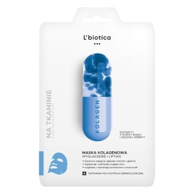 LBIOTICA Maska na tkaninie KOLAGENOWA wygładza i liftinguje 23 ml