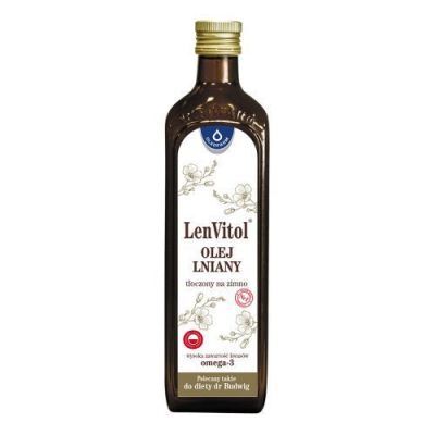 LenVitol olej lniany tłoczony na zimno, 500ml  KRÓTKA DATA 31.07.2026