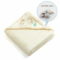 Libra- Babies Okrycie kąpielowe z kapturkiem 95cmx95cm Ecru