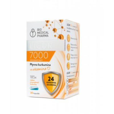 Licur 7000 + witamina D - 30 kapsułek Bio Medical Pharma KRÓTKA DATA 28.02.2026